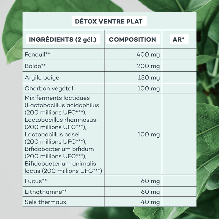 composition détox ventre plat